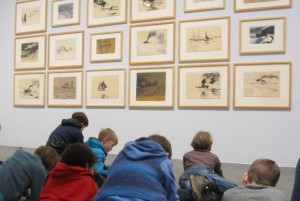 Die Kinder zeichnen zu Emli Nolde in der Kunsthalle